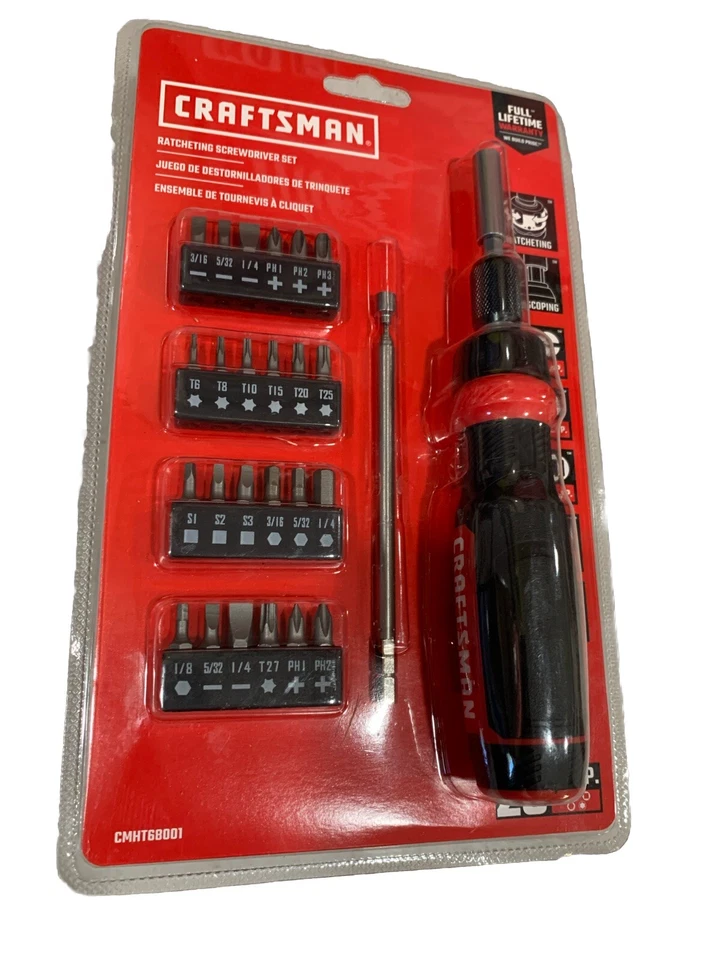 Craftsman Ratcheting Screwdriver Set 26-Piece Multi-Bit Set Tools New Compact - Image 1 of 4