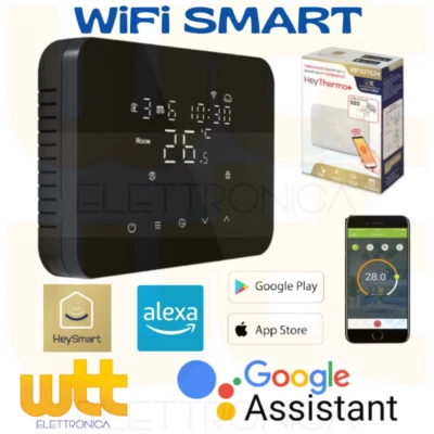 CRONOTERMOSTATO DIGITALE WIFI SETTIMANALE CON DISPLAY HEYTHERMO+ ISNATCH