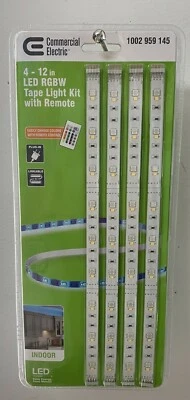 Commerical Electric 4-Strip Pk 12 in. Linkable Remote Indoor LED Flexible Tape - Image 1 of 3