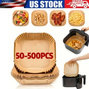 50-500 Air Fryer Einweg Papier Liner Antihaft Backen Öldichte Liner Quadratisch - Bild 1 von 10