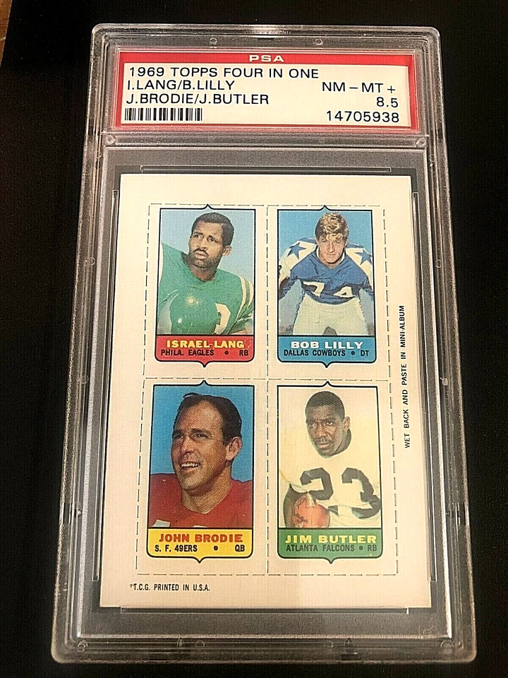 I.LANG/B.LILLY/J.BRODIE/J.BUTLER 1969 Topps 四合一 PSA 8.5 NM-MT+ 流行 1 — 第 1/2 张图片