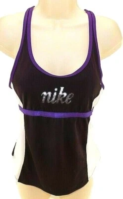 Camiseta sin mangas Nike Racer Back para dama talla 8 sujetador incorporado logotipo ligero brillante Foto 1 de 4