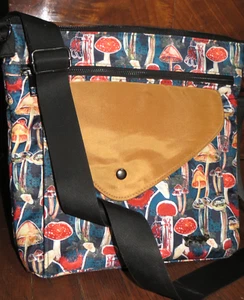 Sipsey Wilder Magic Mushroom Print Crossbody Handbag, Adjustable Strap, Nylon - Picture 1 of 9