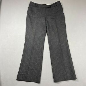 Talbots Wool Silk Blend Signature Flare Tweed Pants Size 10 Gray Career Lined