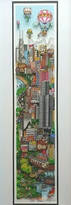 Charles Fazzino Original 3D A Deep Dish Pie IN Chi-Town Autographed Framed - Image 1 of 4