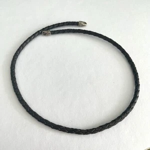 🦋 Collana Barbara Bixby in pelle marrone scuro argento sterling 16" - Foto 1 di 3