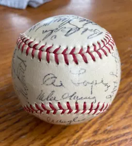 1954 Cleveland Indians Team Signed Autographed Baseball Doby Lopez Wynn Feller - Picture 1 of 6