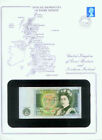 BANKNOTES of EVERY NATION GREAT BRITAIN £ 1 STAMPED WINDOWED ENVELOPE w MAP etc