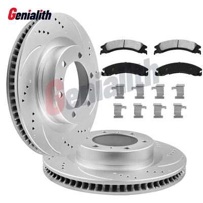 Rear Brake Rotors Ceramic Pads for Ford E-150 E-250 E-350 Super Duty 2008 - 2021 Foto 1 de 4