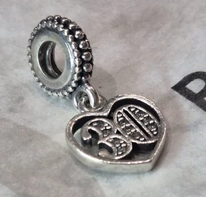 Pandora 30th Birthday Dangle Heart charm ALE S925 - Picture 1 of 5