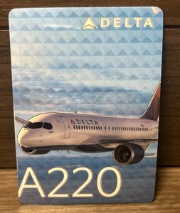2019 RARE Airbus A220 Vertical #51 Delta Airline Pilot Trading Card - Bild 1 von 7