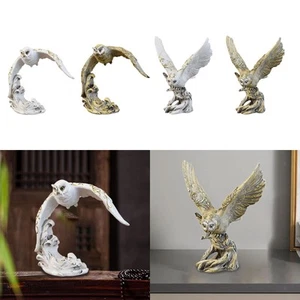 Owl Figurine Tabletop Ornament Modern Creative Resin Animal Sculpture for - Picture 1 of 21