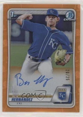 2020 Bowman Draft Chrome Picks Orange Refractor /25 Ben Hernandez #CDA-BH Auto - Image 1 of 2