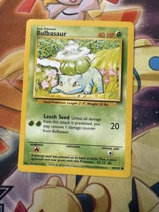 Bulbasaur 44/102 Base Set Unlimited 1999 Pokemon WOTC Wizards Near Mint NM - Picture 1 of 2