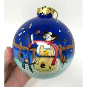 Country Schneemann Weihnachtsschmuck umgekehrt bemalt Vogelhäuser, Glitzer - Bild 1 von 5