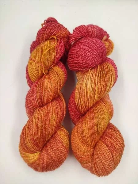 handgefärbte Cotton Socks Baumwollsockengarn 100 g *** Rotes Orange 538 - Bild 1 von 1