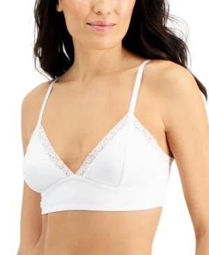Jenni Lace Bralette Branco Algodão-Elastano, Ajuste Confortável, Pequeno - Imagem 1 de 3