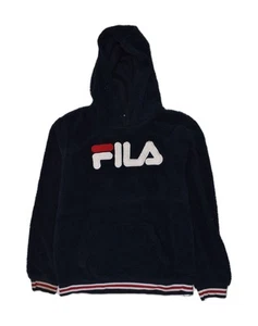 FILA Boys Graphic Fleece Hoodie Jumper 15-16 Years 2XL Navy Blue Polyester AA46 - Picture 1 of 3