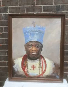 24" x 30" ORIGINAL ACRYLIC PAINTING "AFRICAN KING"~ EMMA EDUN ART - Picture 1 of 2