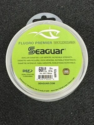 Material líder de fluorocarbono Seaguar 60FP25 Premier 60 lb 25 yardas Foto 1 de 3