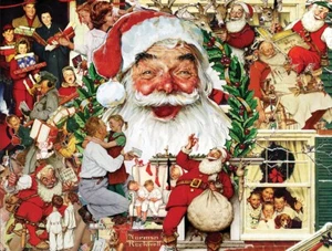 Norman Rockwell christmas montage 1 Santa photo A4 - Picture 1 of 1