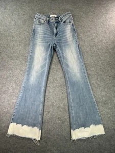 Risen Jeans Womens 5/27 Flare Light Wash Denim Distressed High Rise - Picture 1 of 16