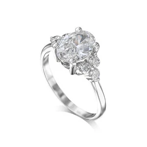 Anillo de diamantes Claridad VVS2 E 2,15 quilates creado en laboratorio oro blanco de 14 k IGI limpio para ojos - Imagen 1 de 6