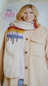 Knitting Pattern - Lovely Fairisle Cardigan & Scarf In Chunky - Sizes 32-50in - Picture 1 of 2