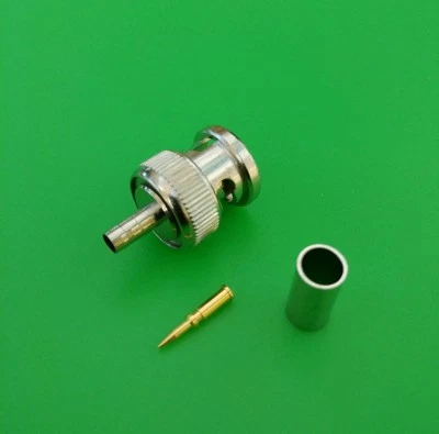 (1 JUEGO) BNC macho RG58/U red delgada de teflón 3 piezas conector crimpado   Foto 1 de 3