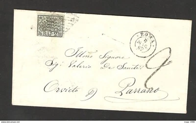 ITALY - OLD LETTER - IMPERFORATED STAMP , BAJ 2 - LOOK SCAN - 1867.  (D) - Image 1 of 2