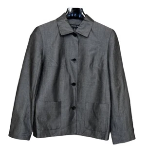 Josephine Chaus Women's Button Up Charcoal Gray Black Blazer Coat Jacket Size 6 - Picture 1 of 9