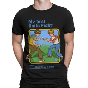 My First Knife Fight 70s Dark Humor T Shirt #SR#T433 - Picture 1 of 23