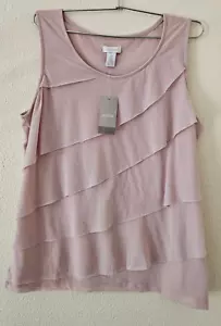 CHICO’S SWOOP TANK (moonlight Mauve) Cotton Nylon US Size M (2) NWT Flaw - Picture 1 of 6