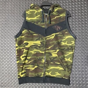 Pump Chasers Zip Up Weste Hoodie Grün Army Camo Print Herren Large Fitness - Bild 1 von 6