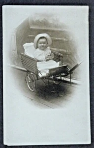 Child in Early Stroller Real Photo Postcard FREE SHIPPING  - Picture 1 of 2