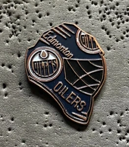 Edmonton Oilers Goalie Mask NHL Hockey Pin - Imagen 1 de 2