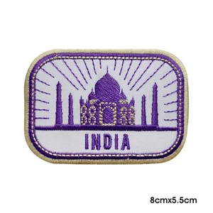 India Travel Patch, Taj Mahal Patch, Travel Patch Embroidered Iron on Patches - Picture 1 of 1