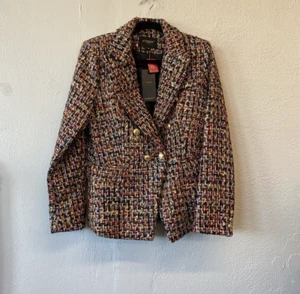 Blazer Moderno Dorado Multicolor Dead-stock Attentif Paris Funky Talla M - Imagen 1 de 8