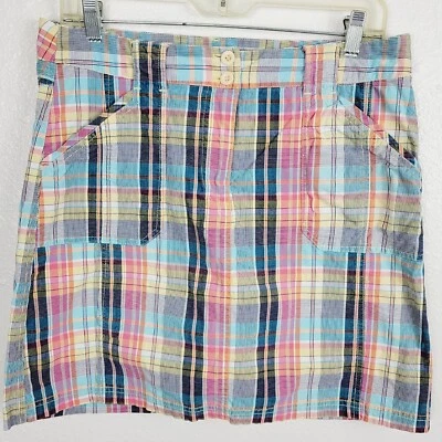 Mujer Madrid Tenis Skort Falda Pantalones Cortos Rosa Azul Cuadros Y2K Algodón Talla 10 32" Foto 1 de 4
