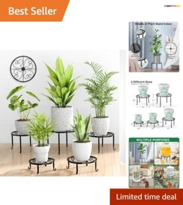 5pcs Metal Plant Stands, Planter Support Rack Outdoor Indoor, 5 Sizes Heavy D... - Picture 1 of 7