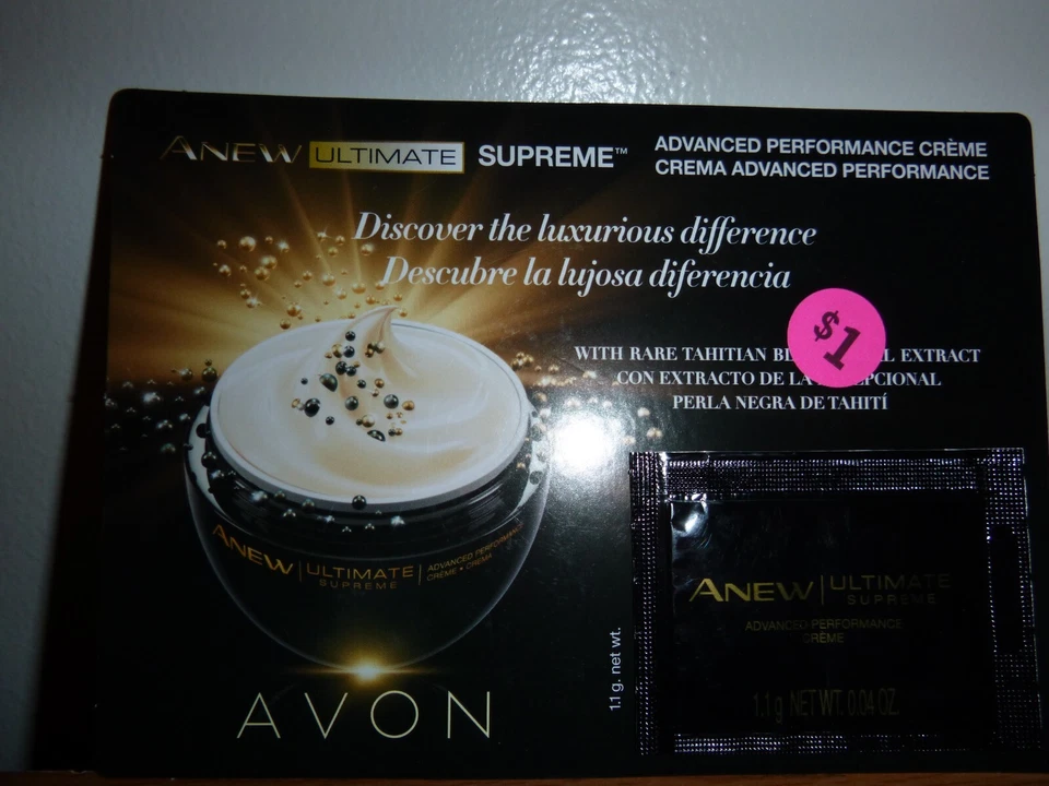 9 - MUESTRAS DE CREMA DE RENDIMIENTO AVANZADO AVON ANEW ULTIMATE SUPREME - 0,04 oz Foto 1 de 1