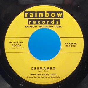 Walter Lane Trio 45 Drumambo / Lovers Mambo NM VG++ (Drums Congo Bongo) Latin F2 - Picture 1 of 2