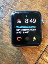 Apple Watch Series 2 42mm Stainless Steel Case Saddle Brown Classic Buckle -...