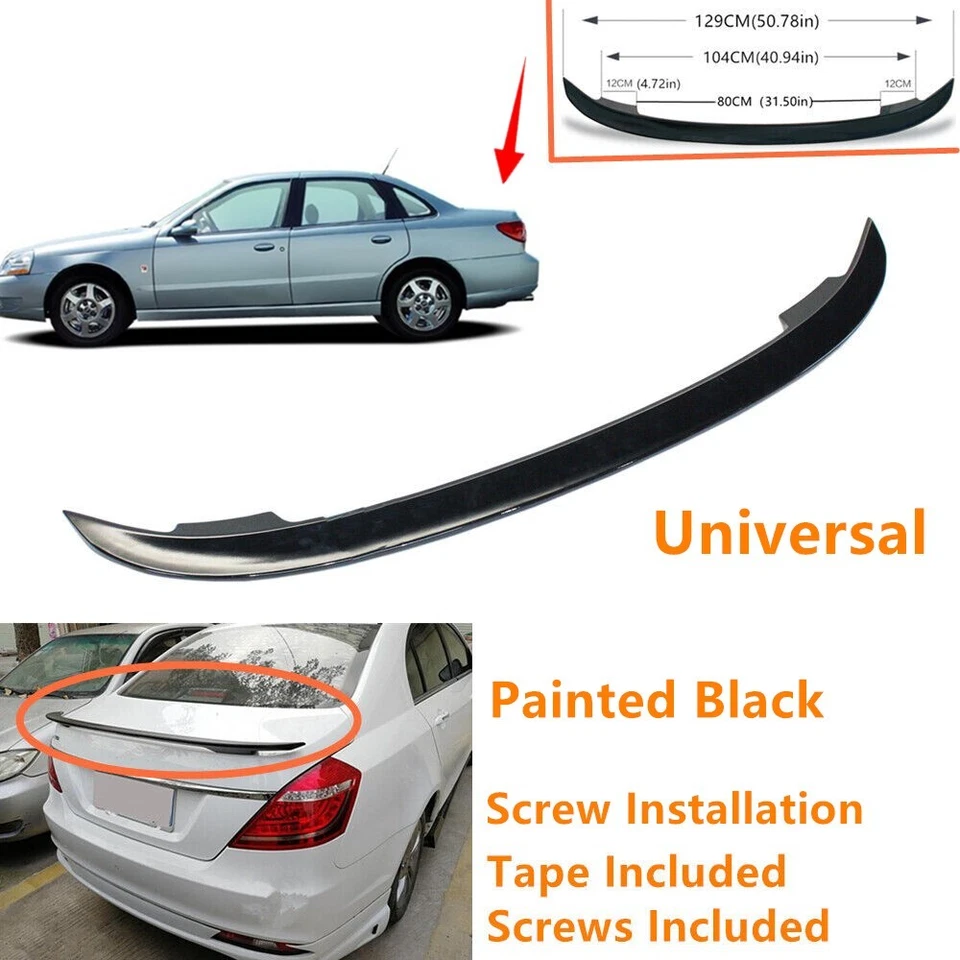 Universal Black Fit For Saturn L 2001-2005 Sedan Rear Trunk Lip Spoiler Wing - Imagem 1 de 4