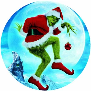 Ostia per torta compleanno festa immagine torta cialda fondente il Grinch P2 - Foto 1 di 1