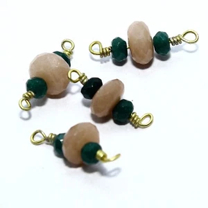 Piedra lunar jade rondelle chapado en oro cuentas de vermeil piedras preciosas sueltas naturales joyas - Imagen 1 de 5