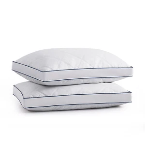 Almohada acolchada de plumón de ganso de algodón Unikome, paquete de 2 soportes medianos - Imagen 1 de 4