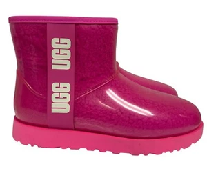 UGG Classic Clear Women's Mini Boot Taffy Pink Fuchsia Waterproof Size 9 NEW - Picture 1 of 9