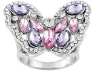 Monika Friend Designs Crystal & White Swarovski Elements Butterfly Ring