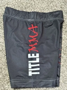 Title MMA Shorts Mens Medium Black Boxing Fighting Martial Arts Compression - Picture 1 of 3